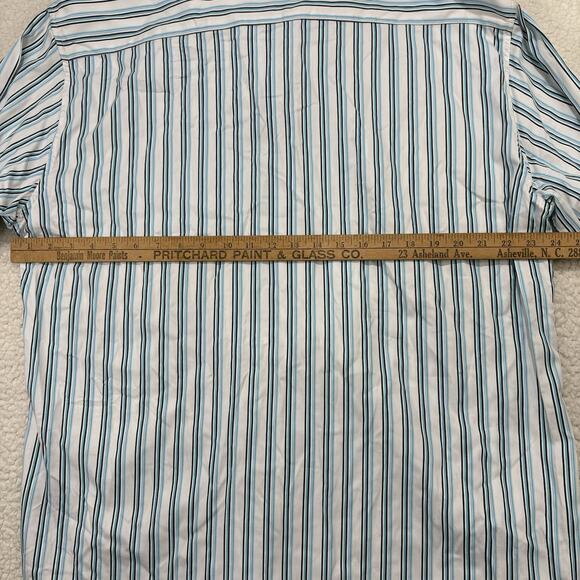 Robert Graham Dress Shirt Mens XXL 2XL Blue Striped Colorful Flip Cuff Button Up - Picture 6 of 7